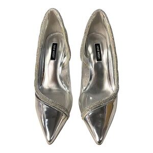 Nine West Finna3 Silver Rhinestone Pumps – Size 8.5M